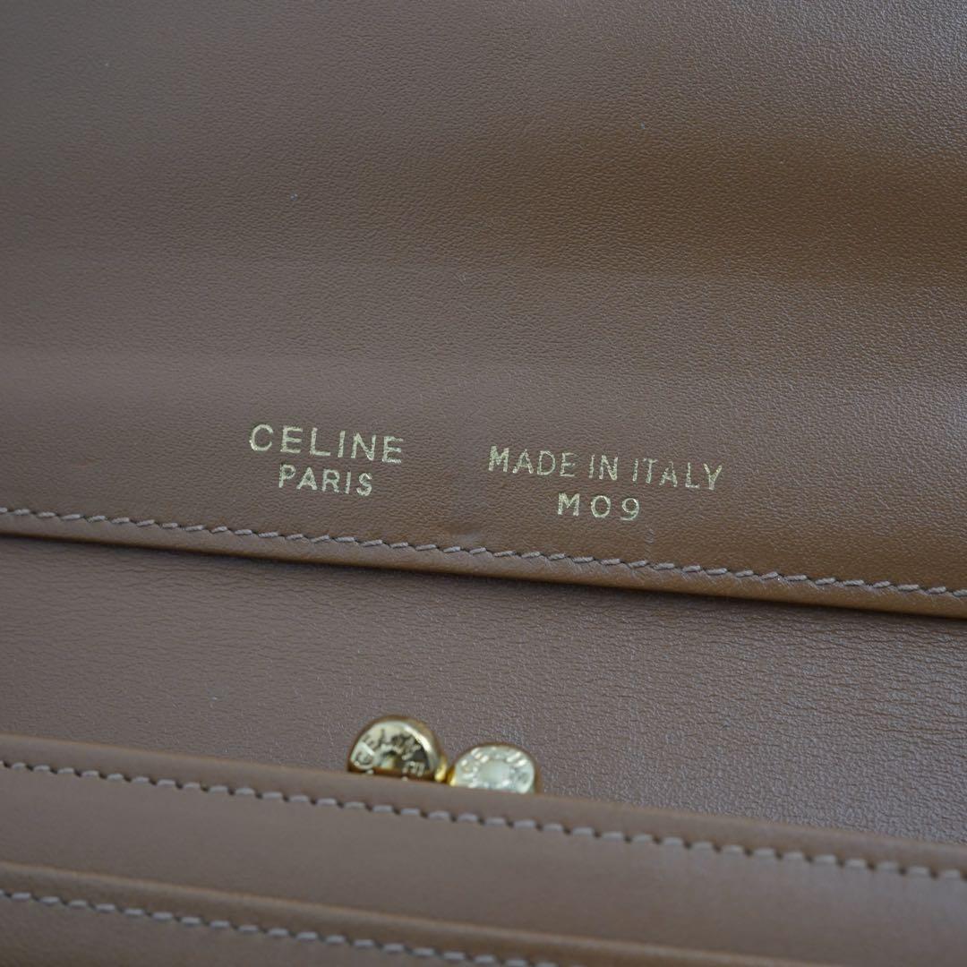 ✨極上美品✨　セリーヌ　長財布　マカダム　がま口　PVC レザー　ブラウン