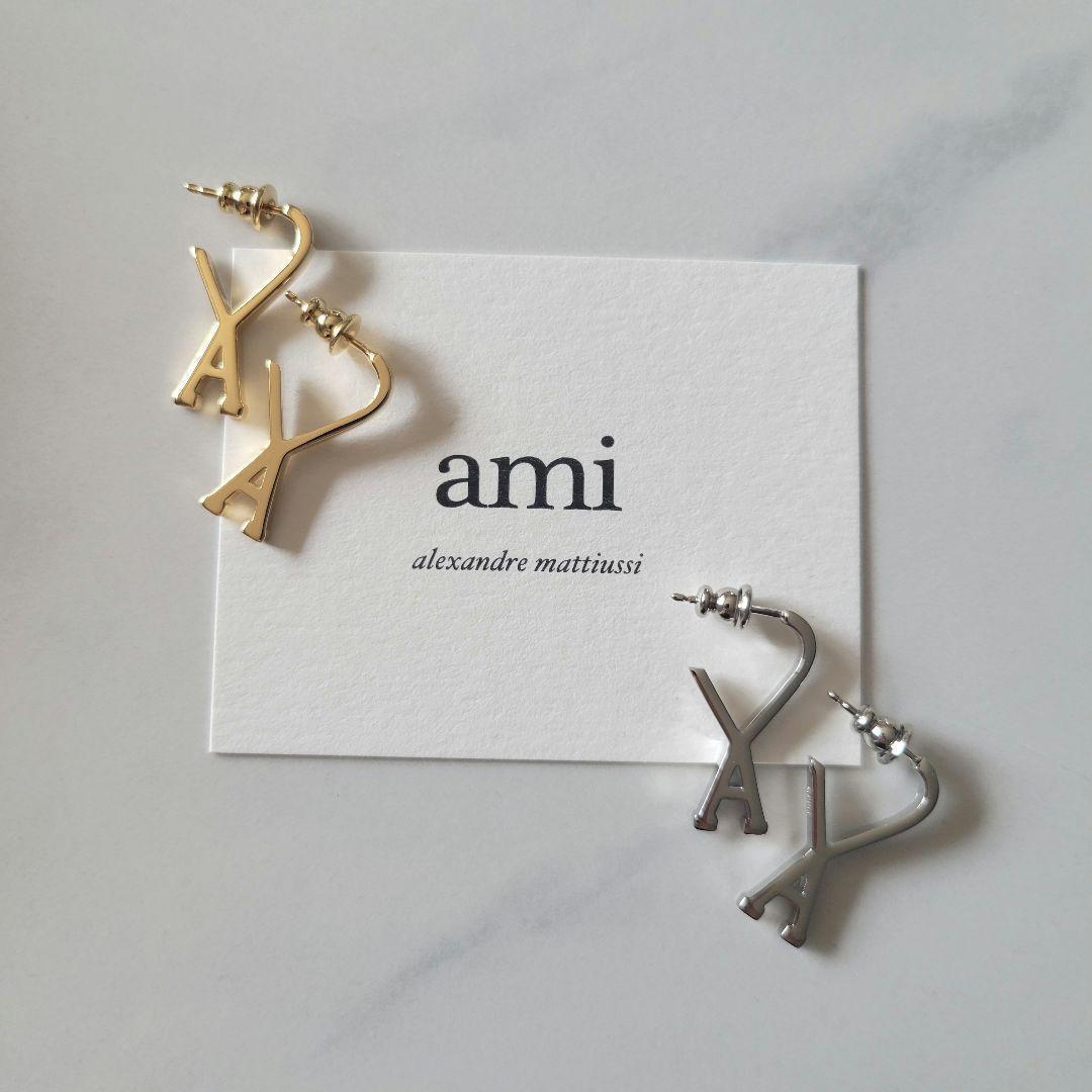 【新品未使用】AMI PARIS/ スモールフープピアス 両耳 GLD