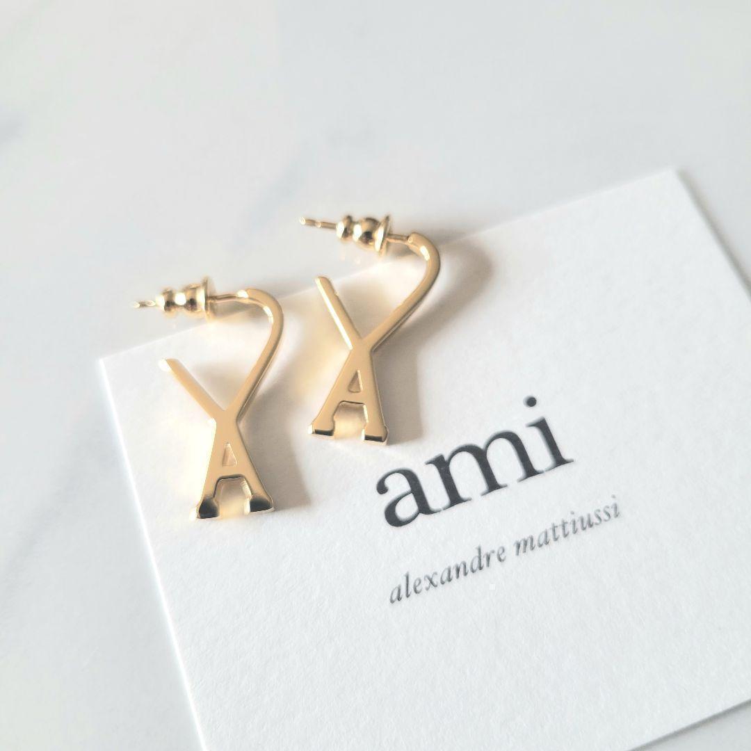 【新品未使用】AMI PARIS/ スモールフープピアス 両耳 GLD