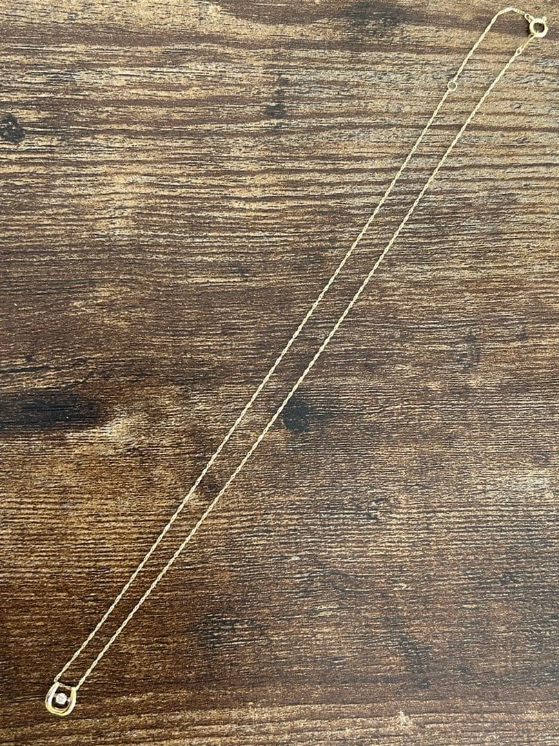 K18YG ホースシュー　ダイヤ　ネックレス