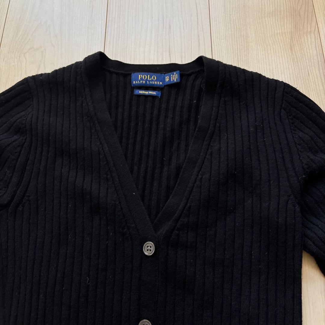 ポロラルフローレン ウール　リブニット　ロングワンピース　ブラック　XS