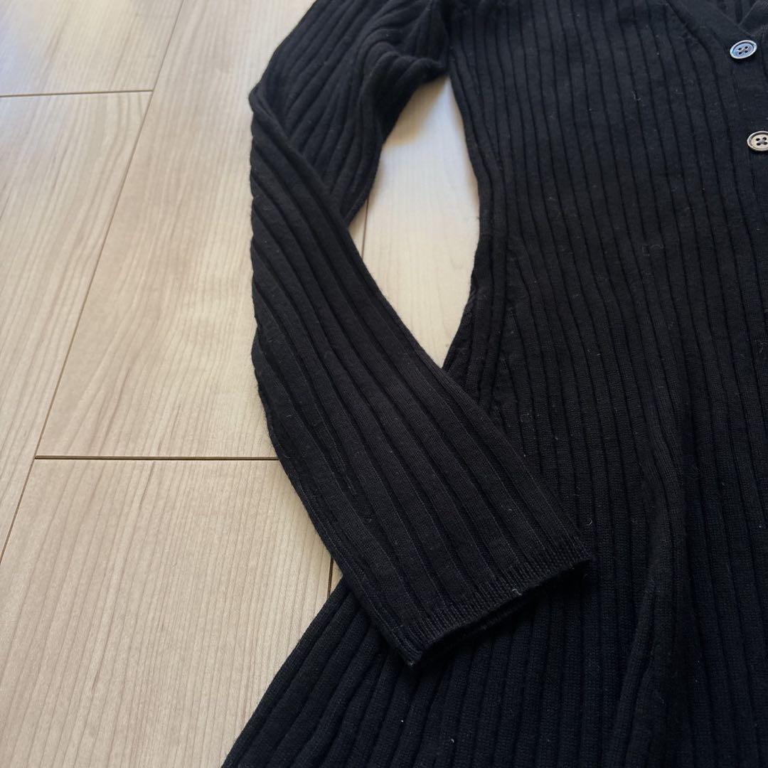 ポロラルフローレン ウール　リブニット　ロングワンピース　ブラック　XS