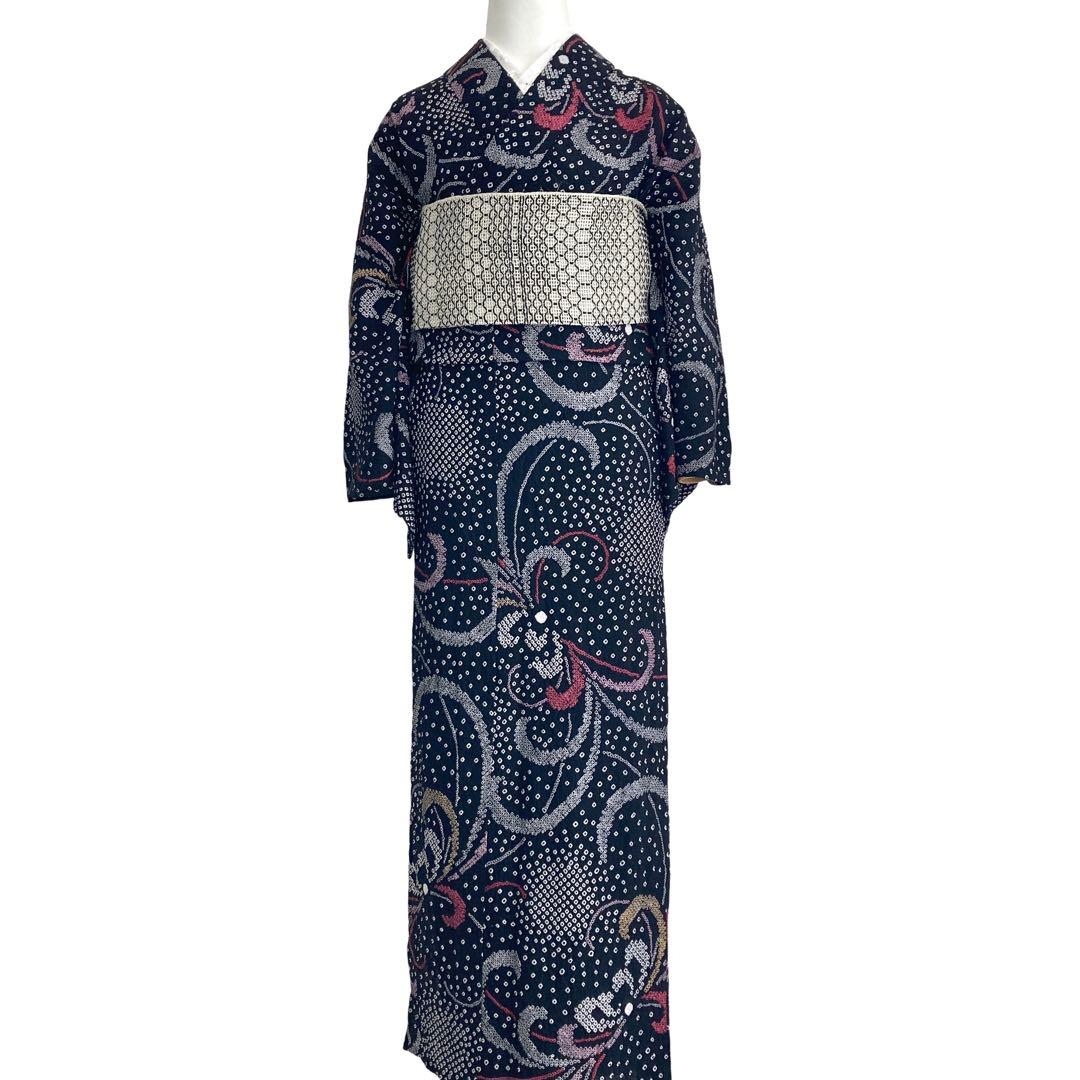 ™️34 身丈163 絞り染め　有松絞り　絞り浴衣　浴衣