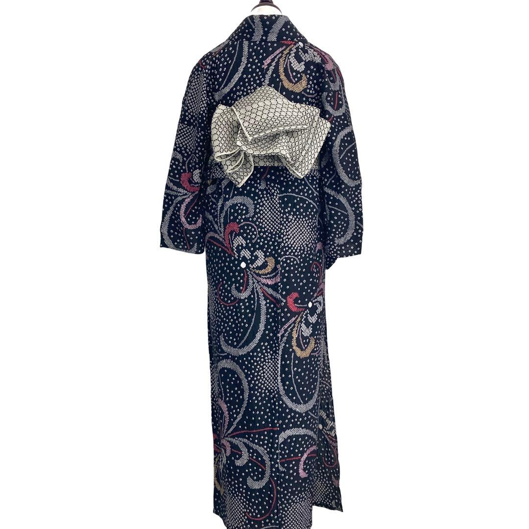 ™️34 身丈163 絞り染め　有松絞り　絞り浴衣　浴衣