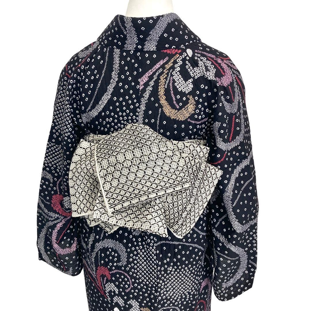 ™️34 身丈163 絞り染め　有松絞り　絞り浴衣　浴衣