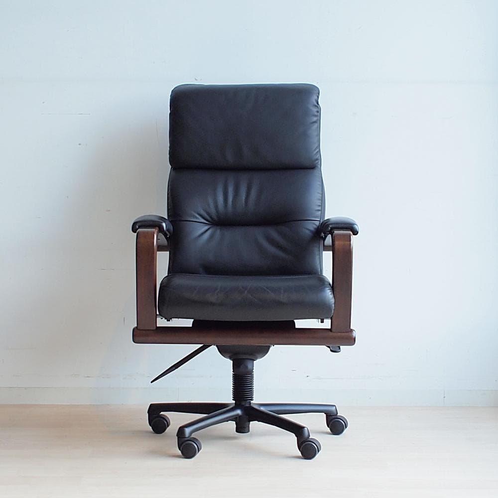 冨士ファニチア/FUJI FURNITURE 本革 デスクチェア ハイバック