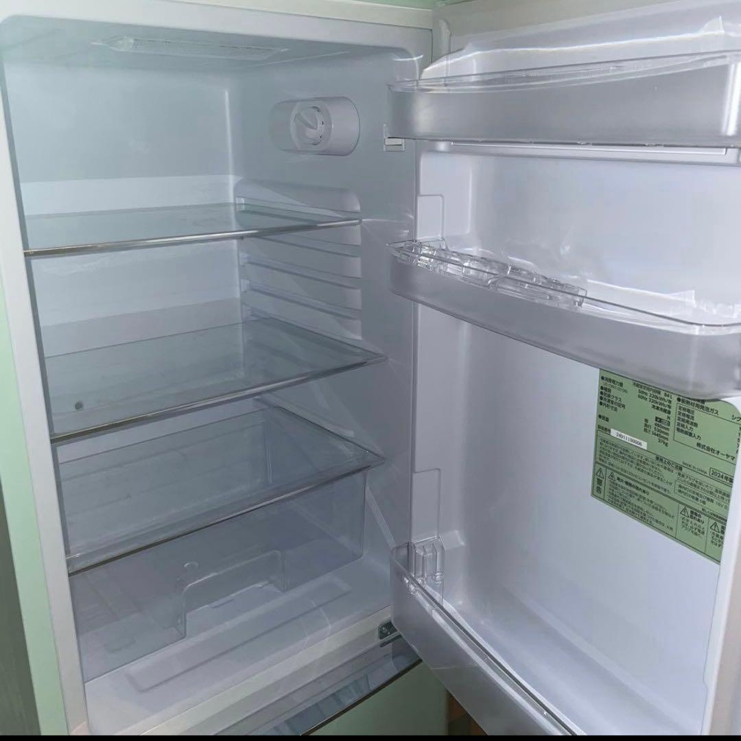 【4月中旬発送】レトロかわいい冷蔵庫‪ 130L 2024年製 ライトグリーン