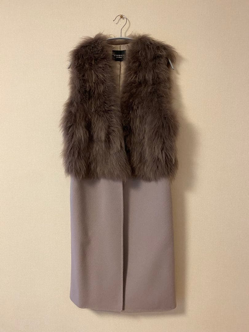 VERMEIL per IENA カシミアファーロングジレ