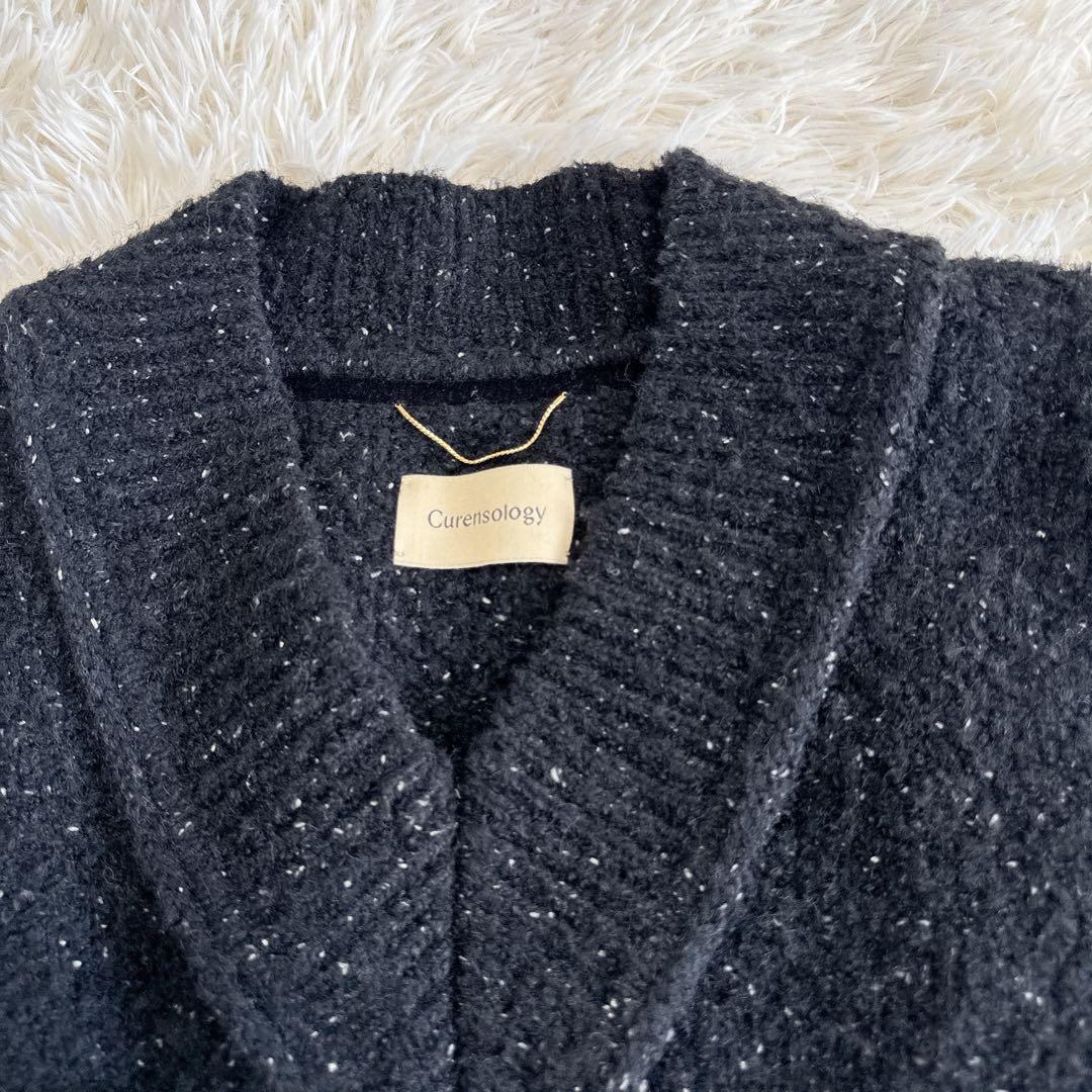 美品 curensology　ツイーディヤーンニットベスト　黒　カレンソロジー