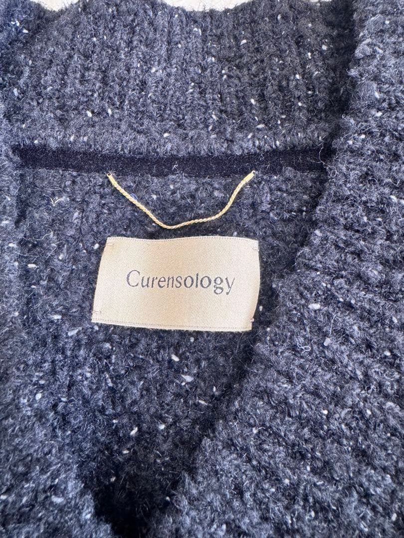 美品 curensology　ツイーディヤーンニットベスト　黒　カレンソロジー