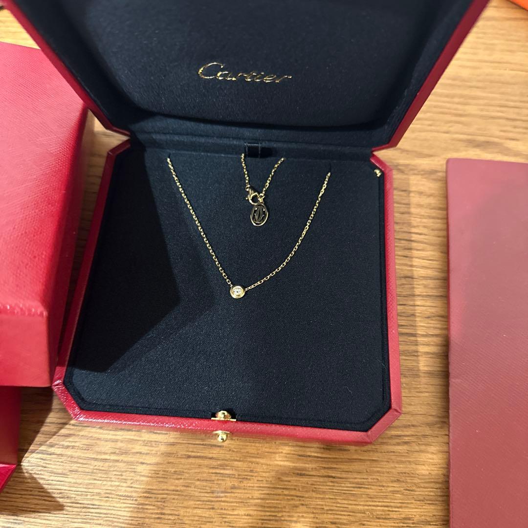 カルティエ ダムール ネックレス、ラージモデル イエローゴールド、ダイヤモンド