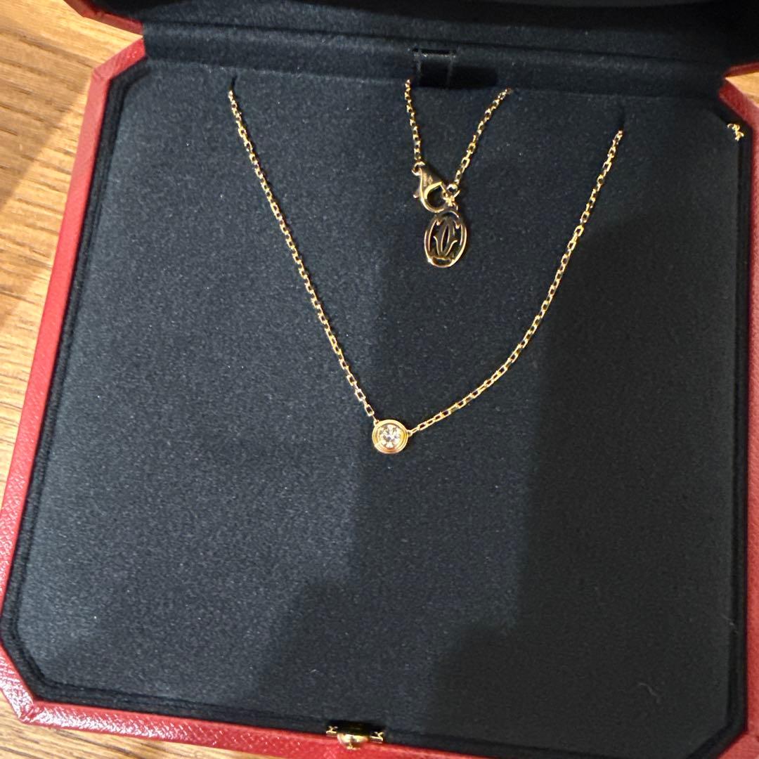 カルティエ ダムール ネックレス、ラージモデル イエローゴールド、ダイヤモンド