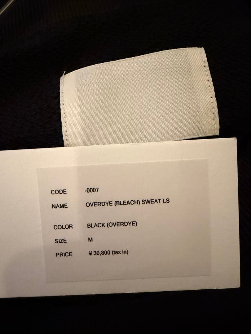 【carol購入】 OVERDYE BLEACH SWEAT LS stein