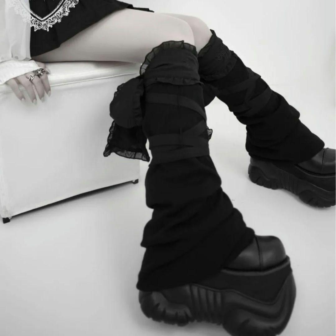 正規品 dimmoire ディムモアール ニットxシアーレッグウォーマー