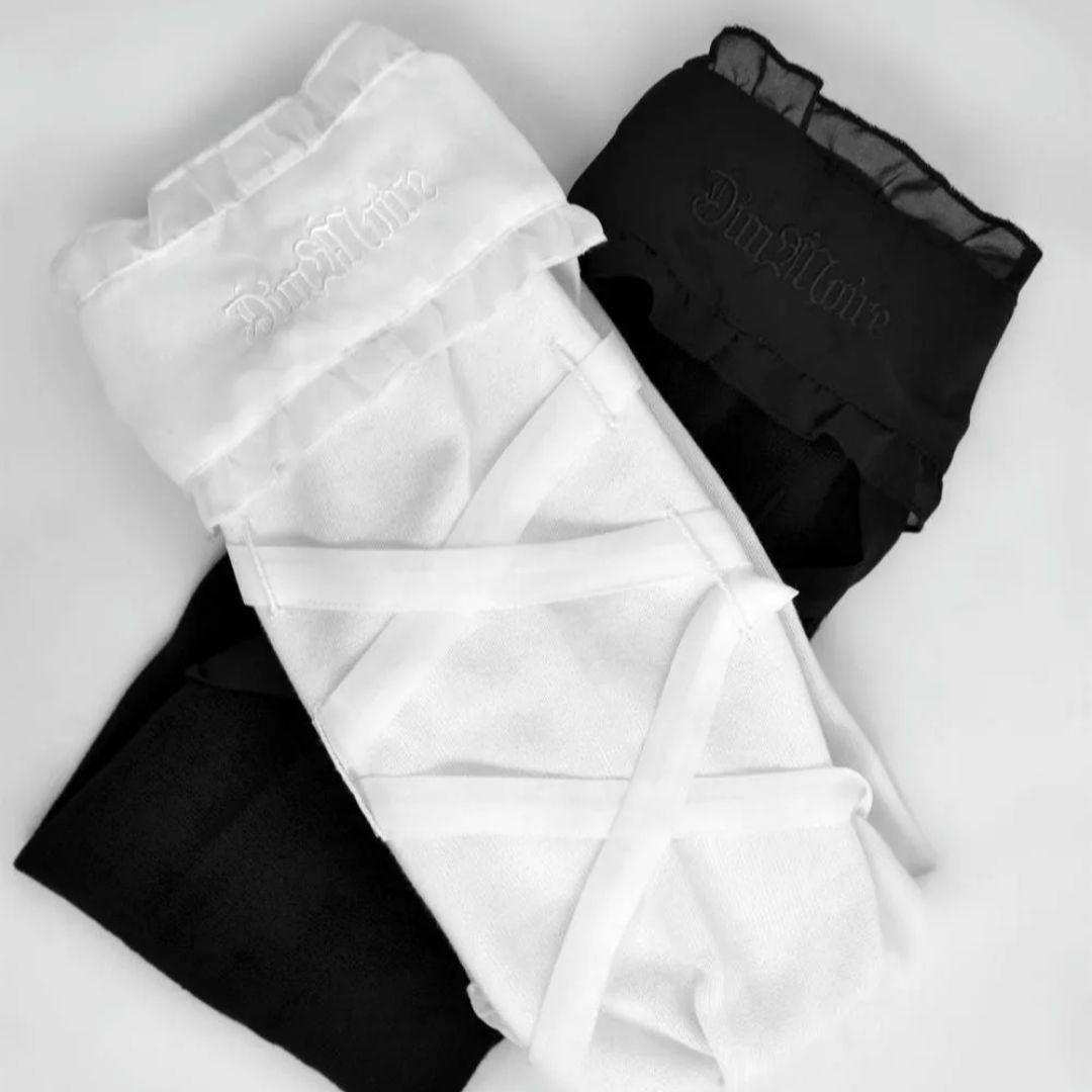 正規品 dimmoire ディムモアール ニットxシアーレッグウォーマー