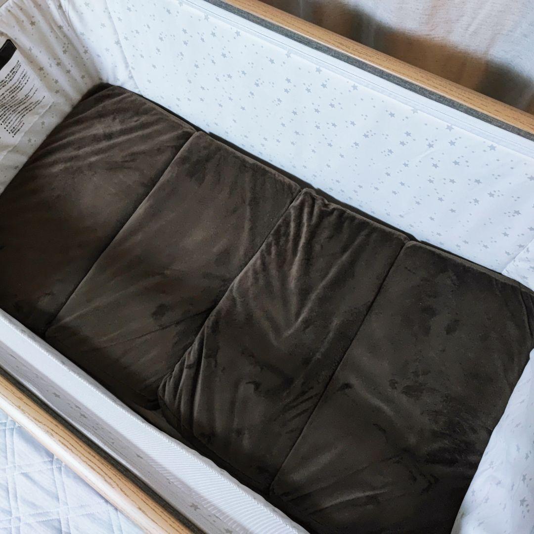 グレーの星柄ベビーベッド hzdmj　美品