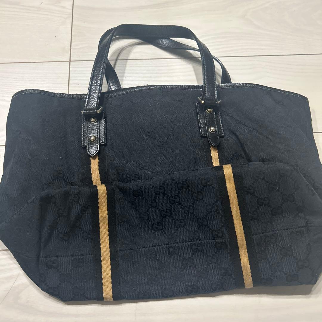 Gucci ネイビー ロゴ入り トートバック　バッグ