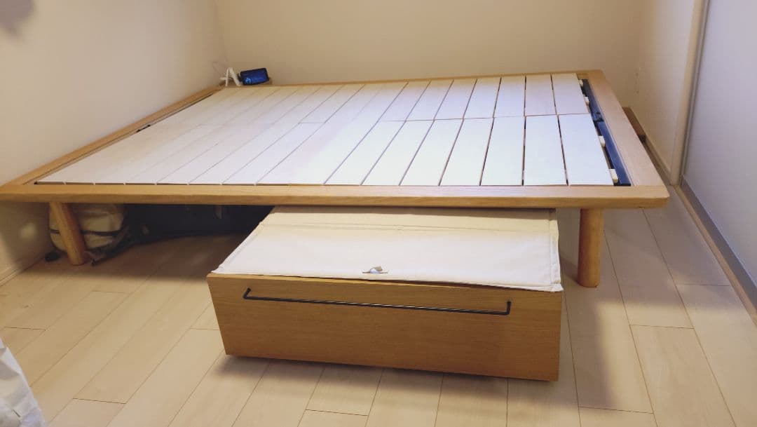 美品♪ 【無印良品】ベッドフレームオーク材 ダブル
