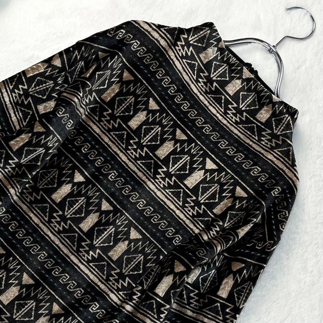 極希少 ヒロココシノ ネイティブ ベロア ジャガード セットアップ 幾何学 光沢