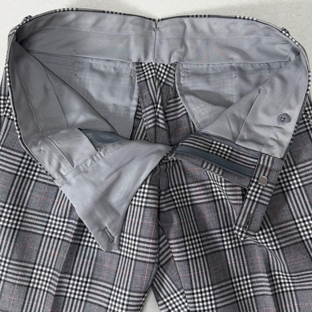 美品 スーツセレクト スリーピース セットアップ グレンチェック グレー A5