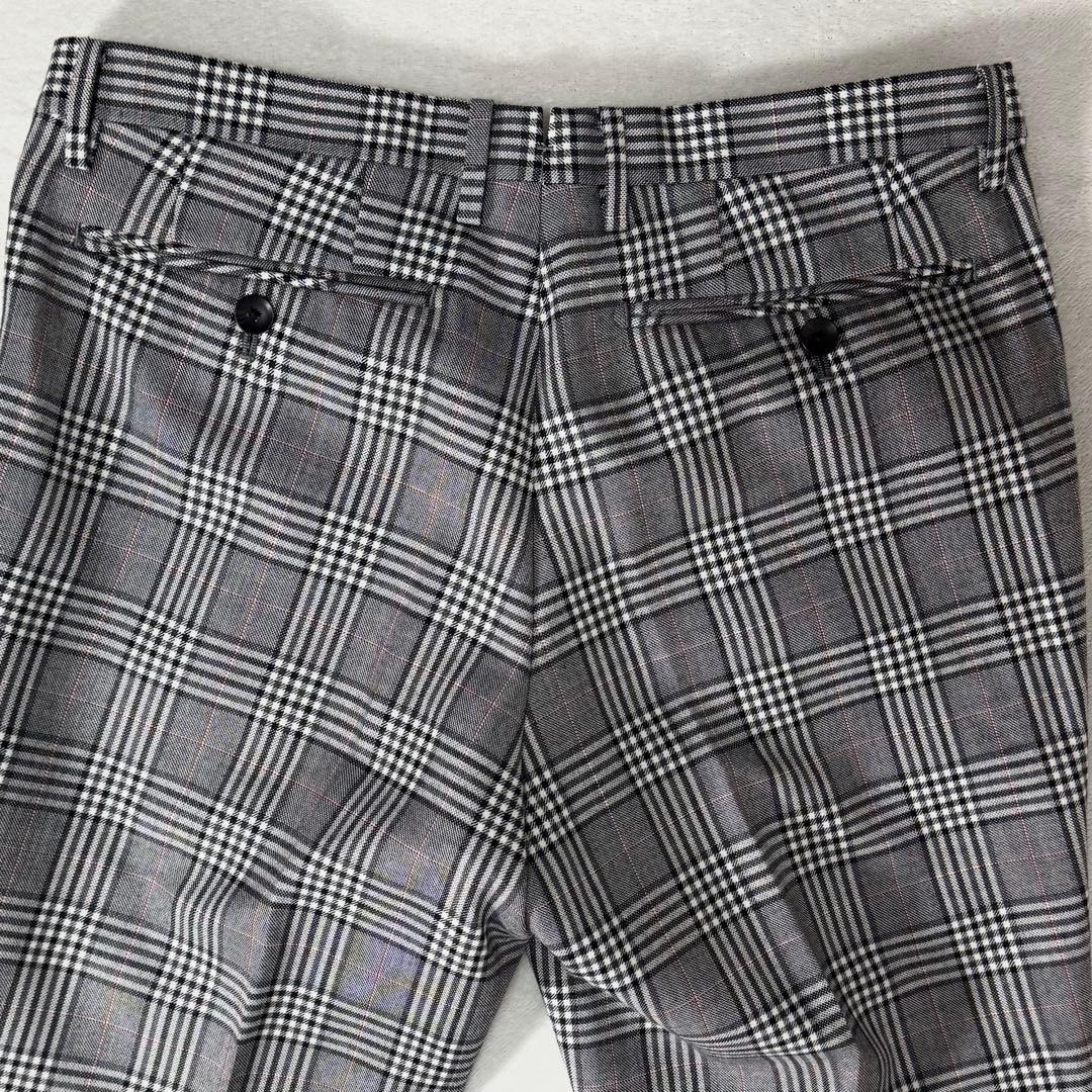 美品 スーツセレクト スリーピース セットアップ グレンチェック グレー A5