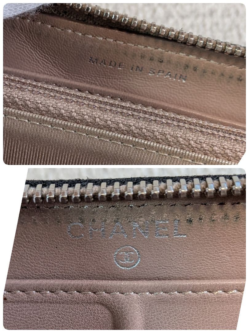 シャネル　マトラッセ　ラウンドファスナー長財布　ラムスキン　黒　メンテナンス済