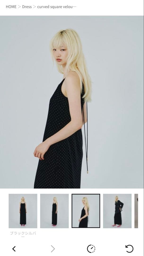 スーツ・フォーマル・ドレス andresd curved square velour dress