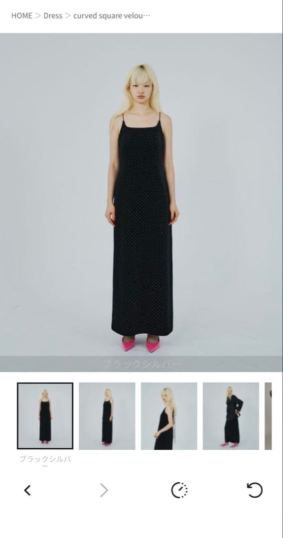 スーツ・フォーマル・ドレス andresd curved square velour dress