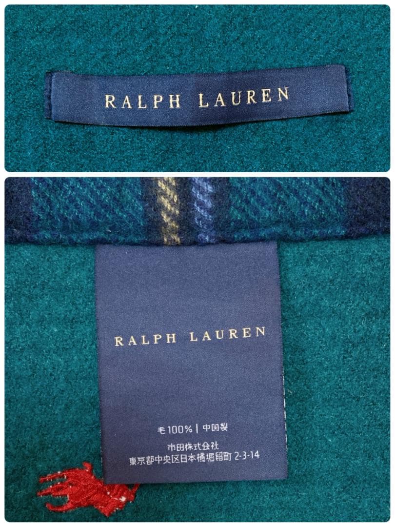 【新品】Ralph Lauren ラルフローレン チェック柄ひざ掛け ウール