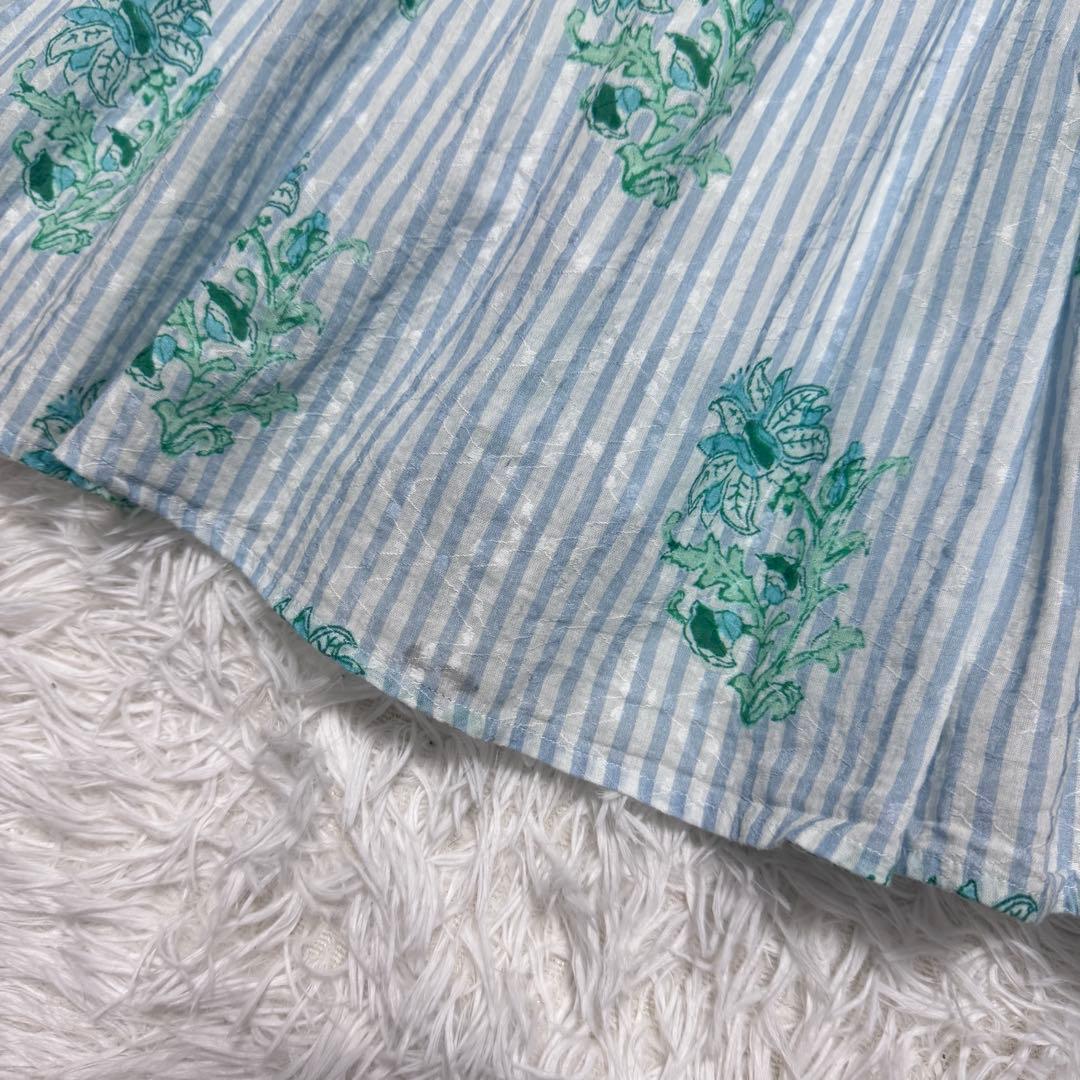 完売品 ヌキテパ コットン ジャカード リリー プリント フレア ドレス