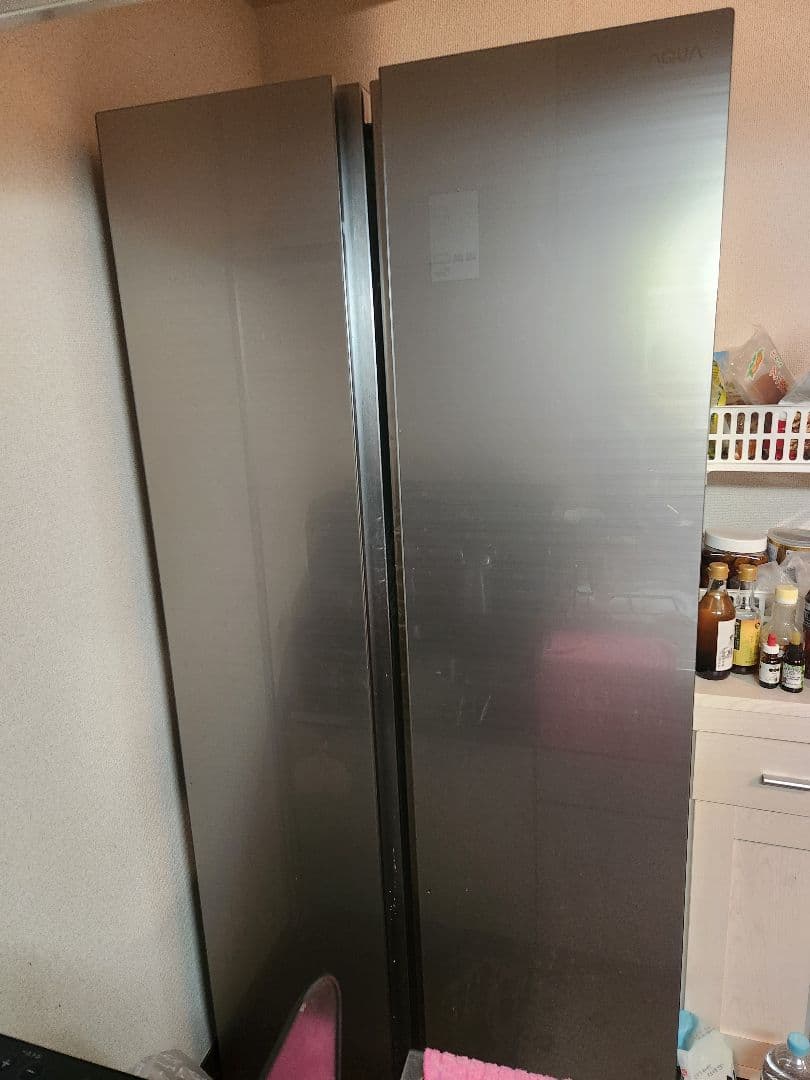 大型二ドア冷蔵庫 シルバー