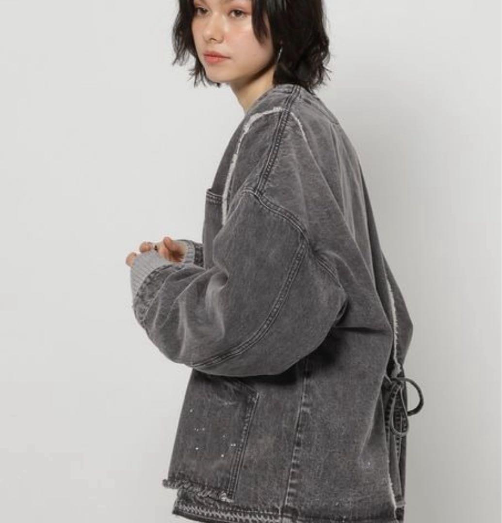 ニコアンド ［NKJ 2026SS］エンジニアリメイクデニムジャケット　ブラック