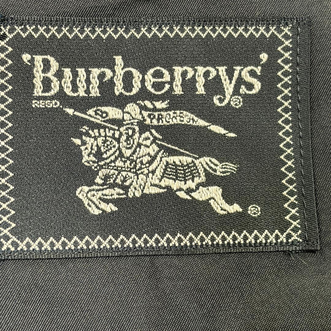 バーバリー 紺ブレ 刻印金ボタン ネイビー ダブル 裏地シャドーホース LL