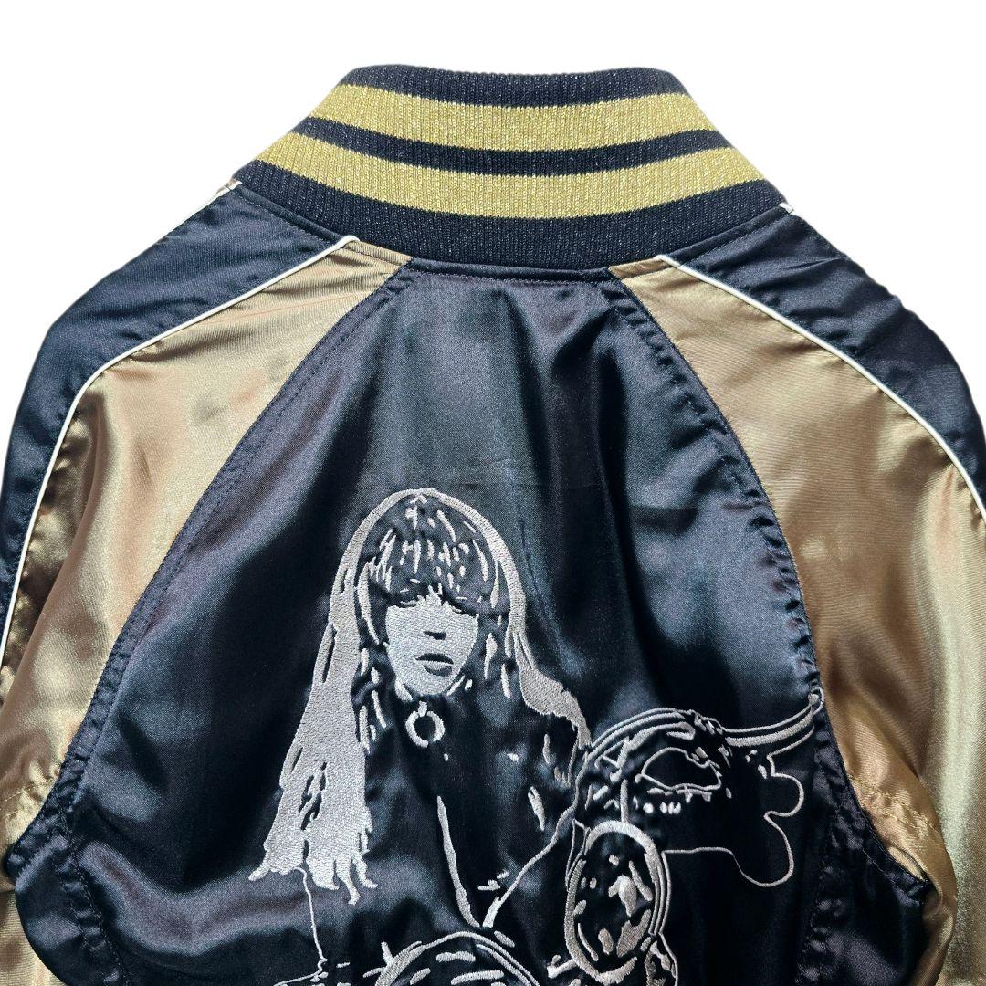 HYSTERIC GLAMOUR ヒスガール スカジャン バイクガール 黒×金
