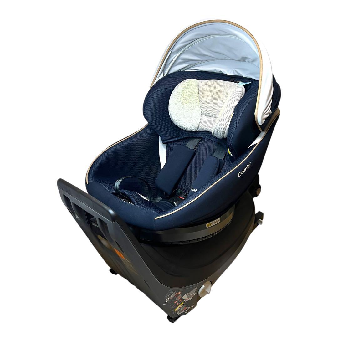 【極美品】Combi クルムーヴ スマート ISOFIX 回転式 ネイビー