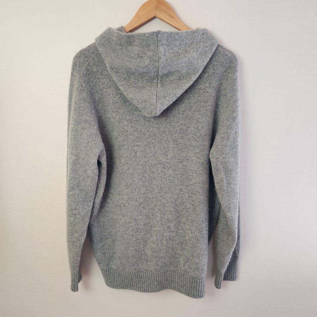 美品◆GIM ジム ニット ハイゲージ パーカー ダブルジップ カシミヤ L