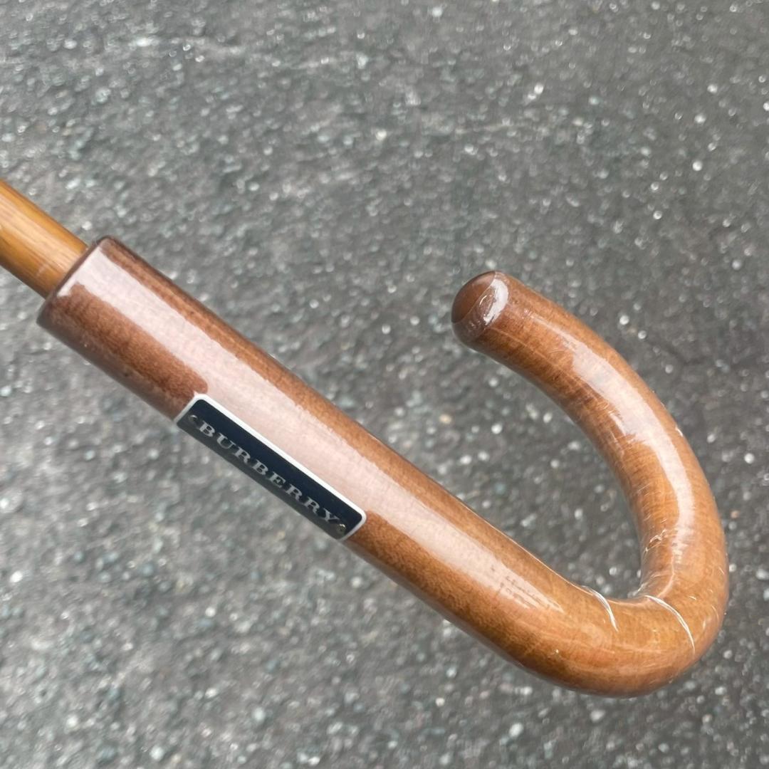 美品　Burberry バーバリー　ノバチェック　長傘　メタルロゴ　ベージュ