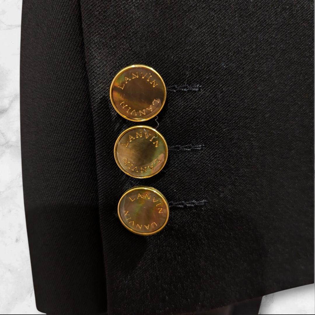 LANVIN ダブルブレスト テーラードジャケット ブラック 金ボタン