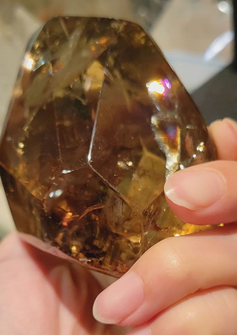 ！！財運！！金運！！アップ！天然スモーキーシトリン豪華な流木台座付き　訳あり