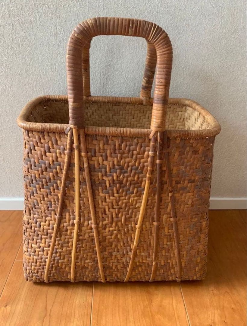 ビンテージ 天然素材 かごバッグ