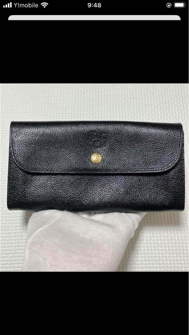 未使用　IL BISONTE　イルビゾンテ　レザーフラップ長財布　黒　ブラック