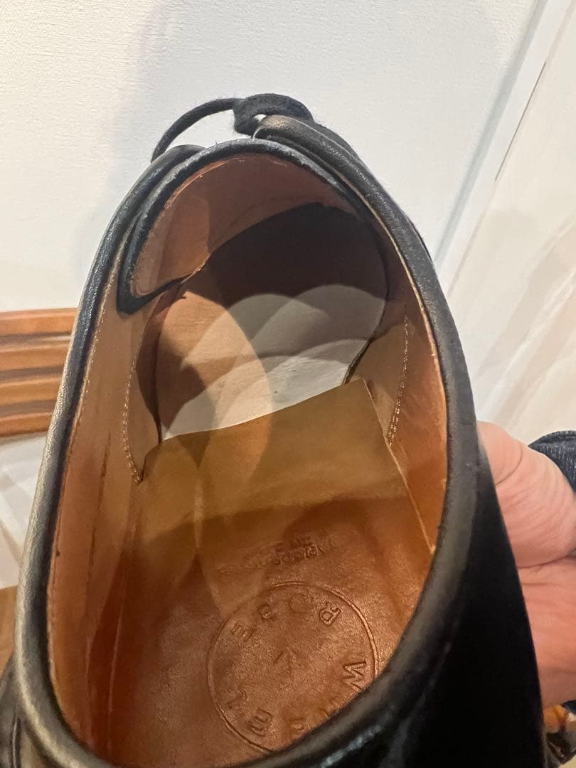 ウィールローブ、WHEELROVE黒 レザー シューズ25.5