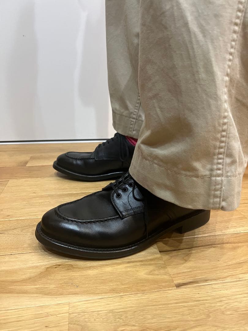 ウィールローブ、WHEELROVE黒 レザー シューズ25.5