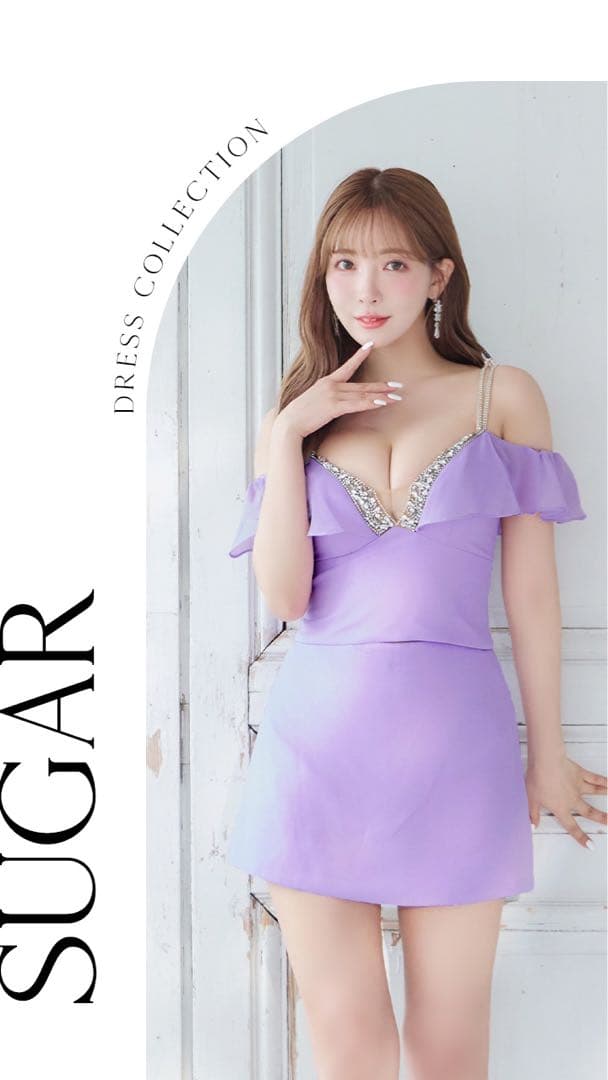 AR23807＊シフォンオフショルダーセットアップドレスlvS