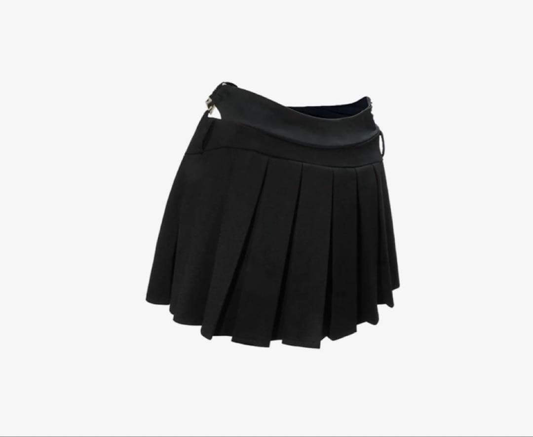 THEREDTHREAD S ring pleats skirt full 黒S