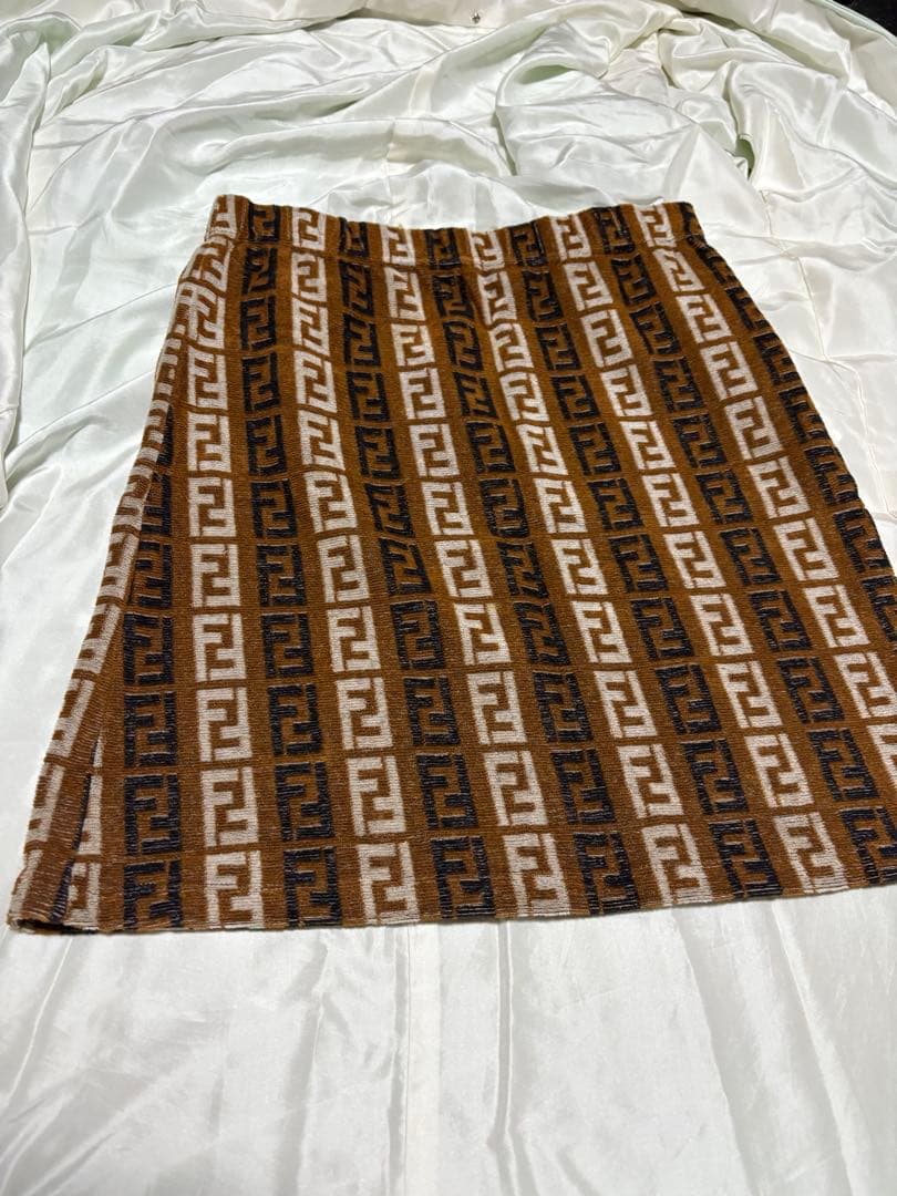 FENDI ズッカ　フェンディ　スカート　パイル　ストライプ　y2k ミニ