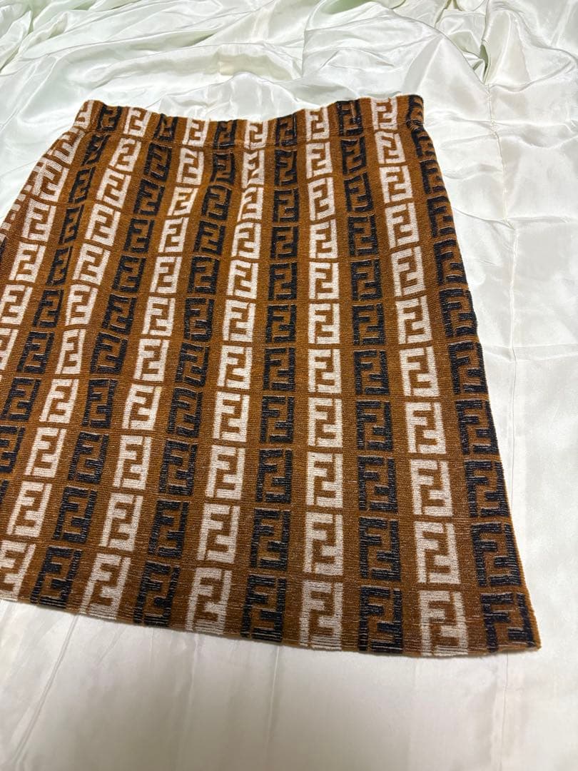 FENDI ズッカ　フェンディ　スカート　パイル　ストライプ　y2k ミニ