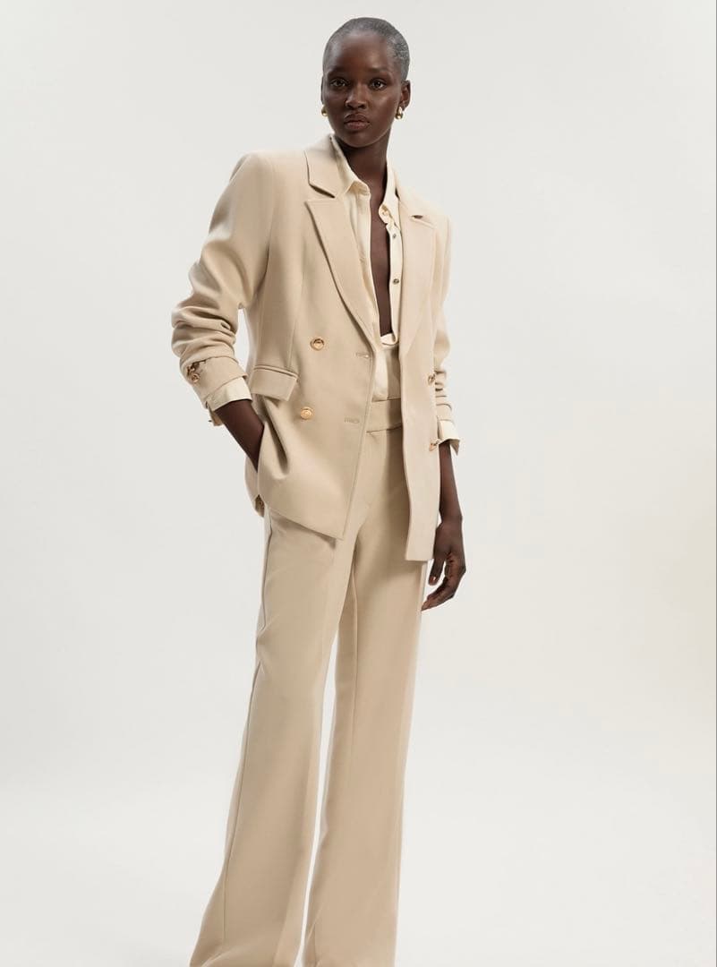 KarenMillen テーラードジャケット ベージュ ダブルボタン