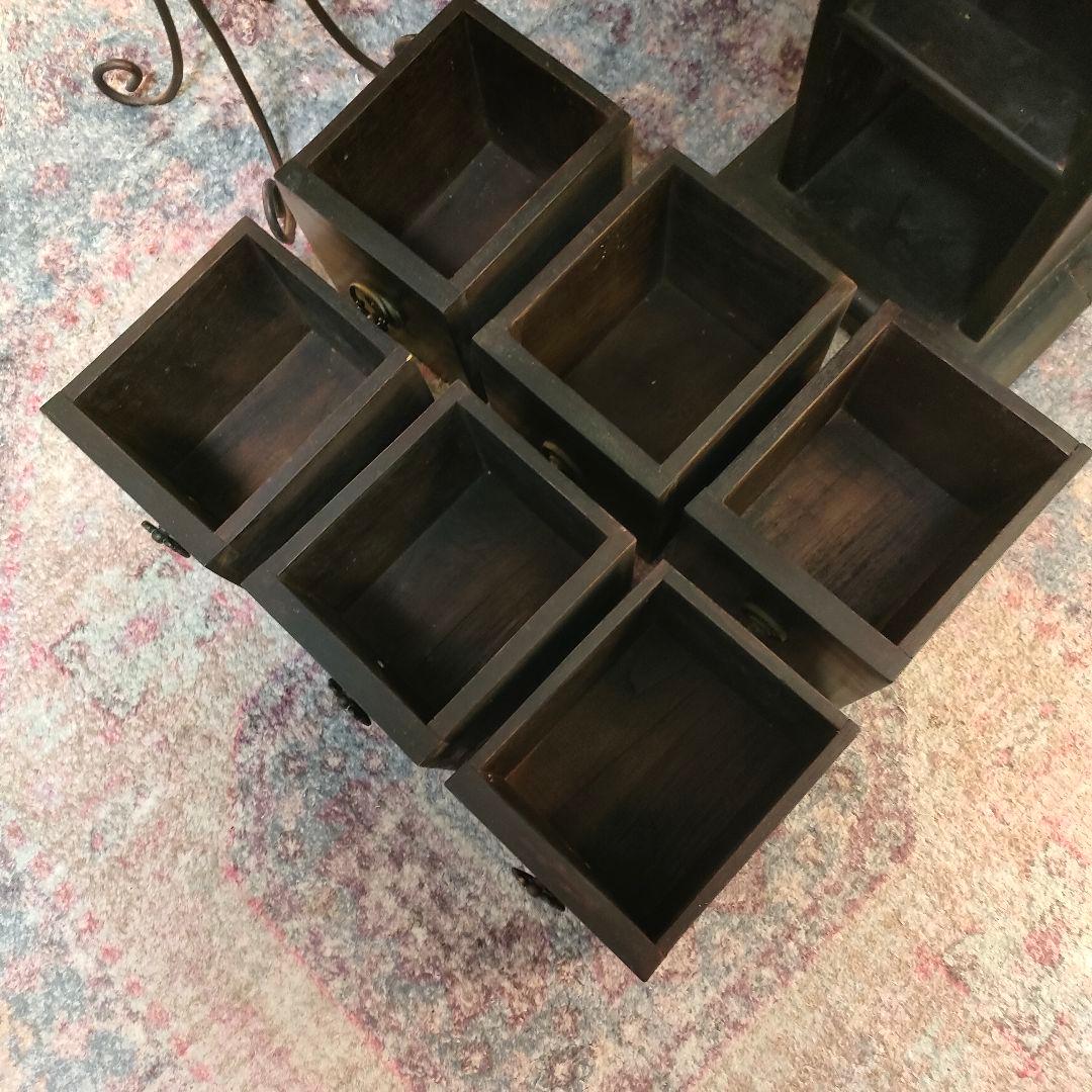 アジアンヴィンテージ ブラックスリムチェスト 6段 隙間収納