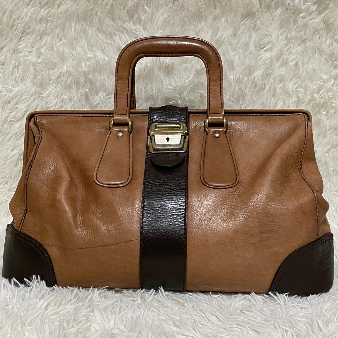 ポーター　レトロ　バロン　レザー 本革　ドクターバッグ　ダレスバッグ　カギ付
